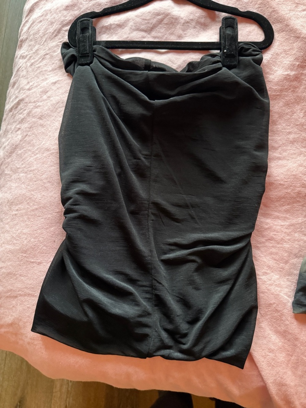 Rick Owens Black Prong Jersey Strapless Top - Picture 8 of 9